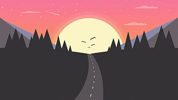 Clouds Birds Sunset Illustration, clouds, artist, artwork, digital-art, illustration, minimalism, minimalist HD wallpaper