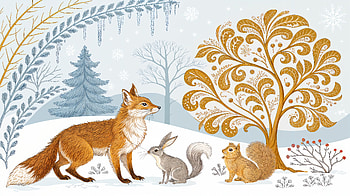Winter Animals in – Stunning Seasonal Wildlife, winter animals, fox, rabbit, squirrel HD wallpaper