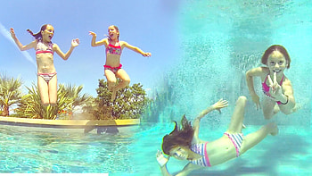 Kids In Swimming Pool HD wallpaper