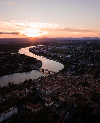 Nature, Rivers, Sunset, City, Roof, Roofs HD phone wallpaper