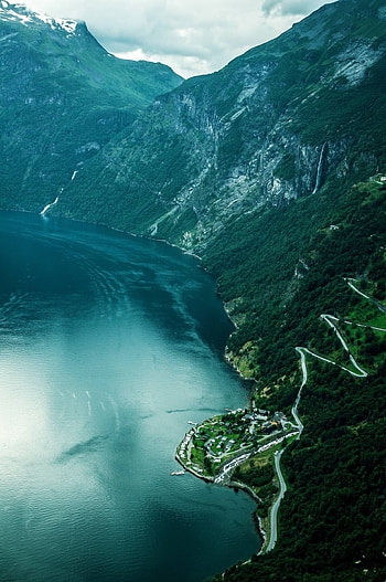 Norwegian Fjords, Geiranger Norway cruise, Scenic port views, Must-visit places HD phone wallpaper