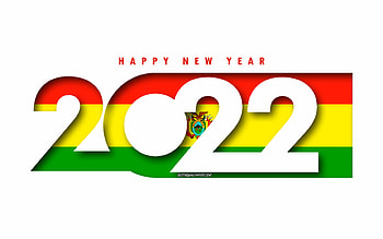 Happy New Year 2022 Bolivia, white background, Bolivia 2022, Bolivia 2022 New Year, 2022 concepts, Bolivia HD wallpaper