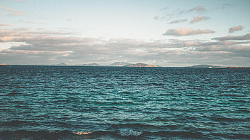 Nature, Sea, Waves, Horizon, Hills HD wallpaper