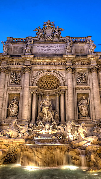 Trevi Fountain, Italian tourism, Architectural marvel, Rome sightseeing HD phone wallpaper