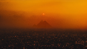 Sunset At Pyramids Egypt, sunset, pyramids, egypt, nature HD wallpaper
