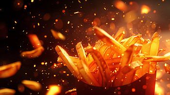 Sizzling French Fries - Fast Food Delight, Fast Food, french fries, snacks, golden HD wallpaper