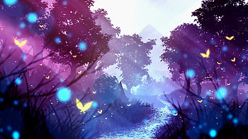 Dirt road, anime, original, landscape HD wallpaper