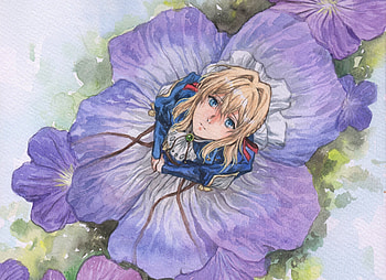 Violet Evergarden, cute, art HD wallpaper