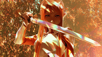 Asuna Yuuki Sword Art Online - Vibrant Orange Anime Scene, Anime, Sword Art Online, Asuna Yuuki, Orange Anime HD wallpaper