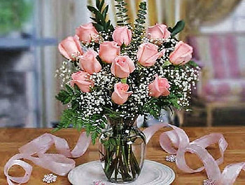 For all Mothers, table, pink, roses, ribbon, vase, babys breath HD wallpaper