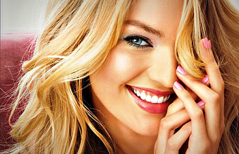 Candice Swanepoel , blue, Candice Swanepoel, model, blonde, smile, girl, beauty, woman, pink, eye HD wallpaper