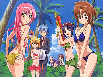 squirt gun, girl, bikini, amime girl, camra, outside, swimsuit, anime, women, female HD wallpaper