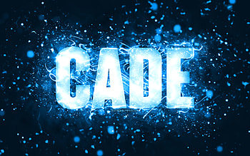 Happy Birtay Cade, , blue neon lights, Cade name, creative, Cade Happy Birtay, Cade Birtay, popular american male names, with Cade name, Cade HD wallpaper