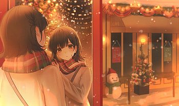 Anime Christmas, Girl, Anime, Christmas, Art HD wallpaper