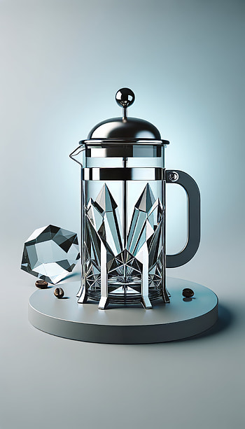 Crystal French Press, crystal, coffee, still life HD phone wallpaper