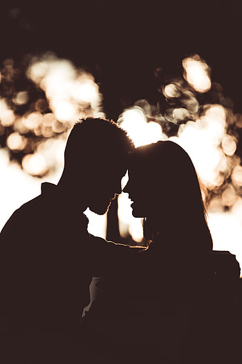 Love, Couple, Pair, Silhouettes, Romance, Tenderness HD phone wallpaper