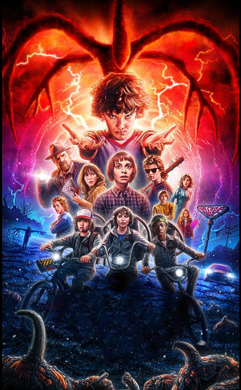 Stranger things, art, light HD phone wallpaper