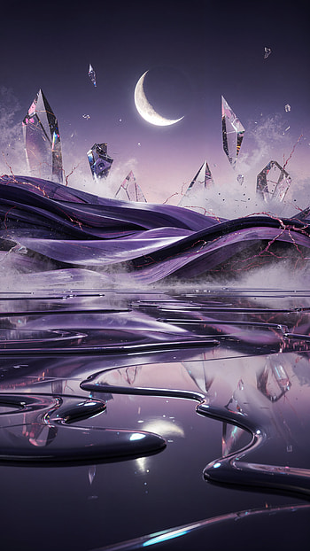 Purple Moonwave - Abstract Amethyst Drift - Abstract Background, abstract purple, moon HD phone wallpaper