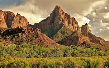 THE WATCHMAN, national, America, mountains, park, cliffs HD wallpaper