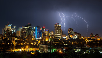 Cities, Lightning, Building, Lights, Night City HD wallpaper