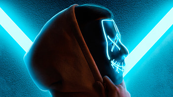 Neon Mask Guy Hoodie, artist, neon, mask HD wallpaper