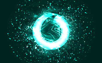 Vodafone turquoise logo, , turquoise neon lights, creative, turquoise abstract background, Vodafone logo, brands, Vodafone HD wallpaper