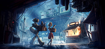 Cyberpunk Robot City , cyberpunk, artist, artwork, digital-art, artstation HD wallpaper
