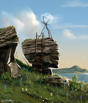 Art, Rocks, Ball, Clone HD phone wallpaper