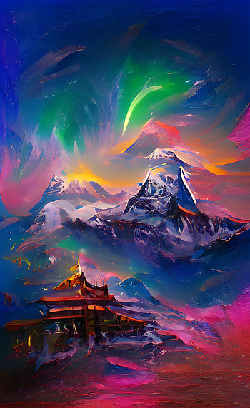 Aurora, atmosphere, sky, montain HD phone wallpaper