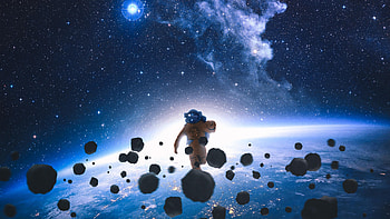 Astronaut Running In Space , astronaut, artist, artwork, digital-art HD wallpaper