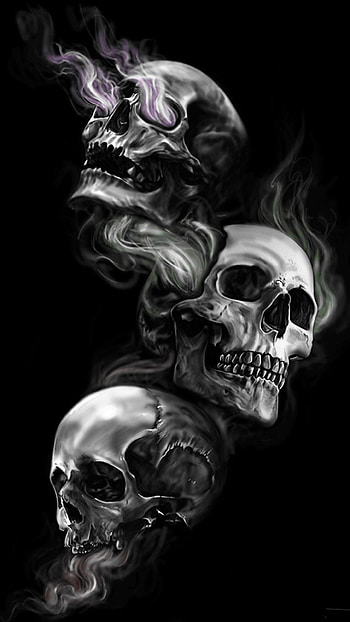 Badass Skull . Skull , Android dark, Black skulls, Amazing Dark Art HD phone wallpaper