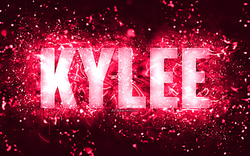 Happy Birtay Kylee, , pink neon lights, Kylee name, creative, Kylee Happy Birtay, Kylee Birtay, popular american female names, with Kylee name, Kylee HD wallpaper