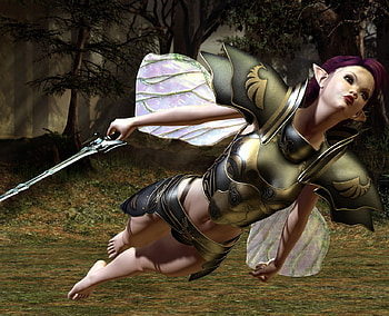 War fairy, cg, fantasy, art, fairie, beautiful HD wallpaper