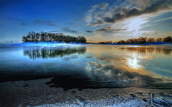 Nature, Rivers, Sky, Horizon, Reflection HD wallpaper