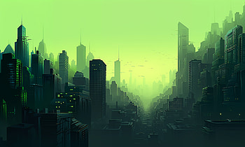 Cyber City, AI Art, Sci Fi, city, sci fi city HD wallpaper