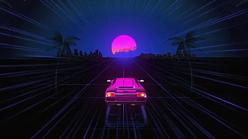 Lamborghini Diablo Retro Road , lamborghini-diablo, lamborghini, retrowave, synthwave, cars, artist, artwork, digital-art HD wallpaper