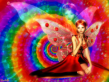 Aida , Fairy, Shadow, Bubbles, Aida, Colorful, Swirl, Fantasy HD wallpaper
