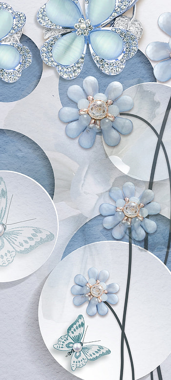 Flowers and Butterfly, love, aqua, beautiful, petal, white, nature, Diamond HD phone wallpaper