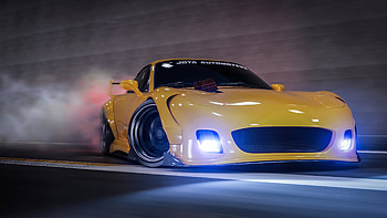Yellow Mazda Rx7 Drifting , mazda-rx7, mazda, cars, drifting-cars HD wallpaper