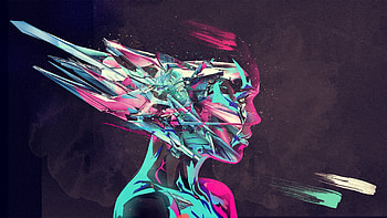 Abstract, Bright, Paint, Brush, Face HD wallpaper