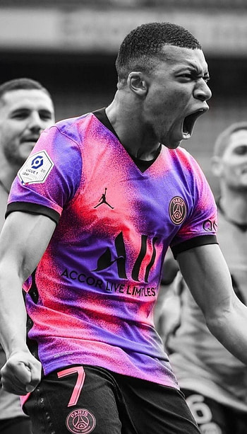 Kylian Mbappe 7, soccer, blue, psg, football HD phone wallpaper