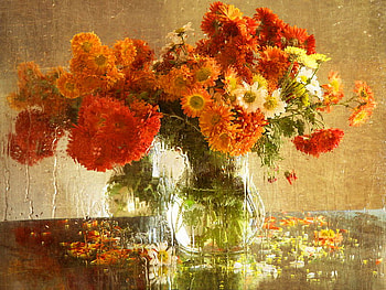 Still life, vase, beautiful, orange, nice, delicate, pretty, flowers, lovely, harmony HD wallpaper