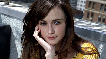 Closeup View Of Blue Eyes Alexis Bledel Girl Model Is Wearing Yellow Dress Girls HD wallpaper