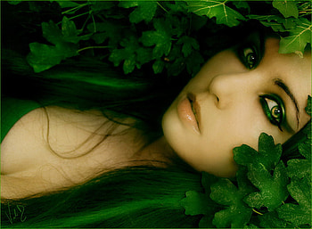 Green Woman, sexy, beautiful, green, woman HD wallpaper