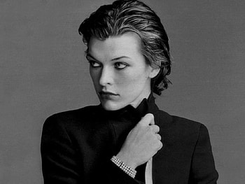 Milla Jovovich, Black & White, Celebrity HD wallpaper