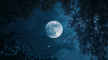 Moonlit Sky: Stunning for a Serene Night, moonlit sky, moon, night, Night Sky, Stars HD wallpaper