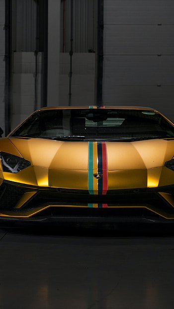Sports cars, Dark background, Golden yellow, resolution HD phone wallpaper