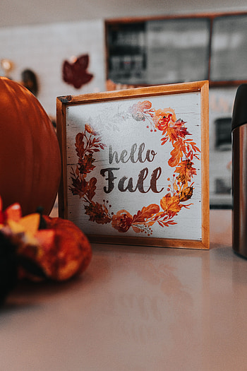 Autumn, Pumpkin, Words, Inscription, Nameplate, Plate HD phone wallpaper