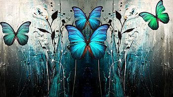 blue butterfly by zyn, , blue, zynah, butterfly HD wallpaper