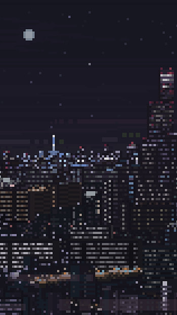 Nocturne in Pixels — Urban , artistic, pixel art HD phone wallpaper